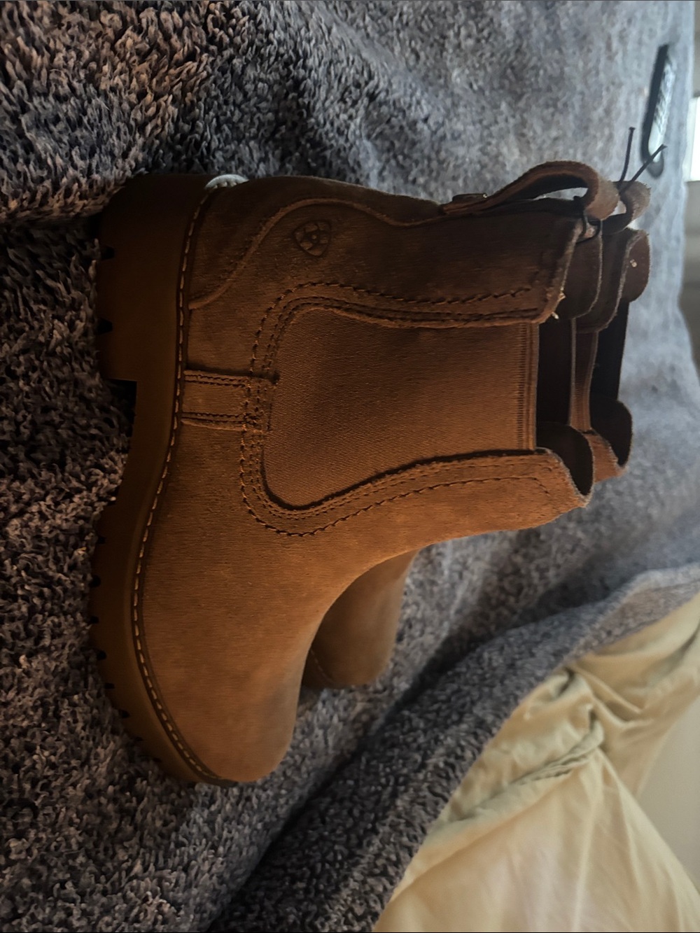 Ariat Chestnut Brown Chelsea Suede Ankle Boots - Picture 2 of 6